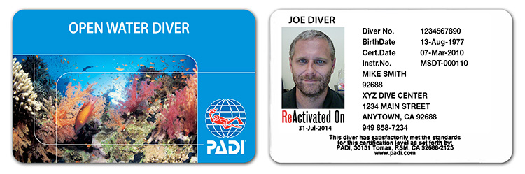 PADI ReActivate Card